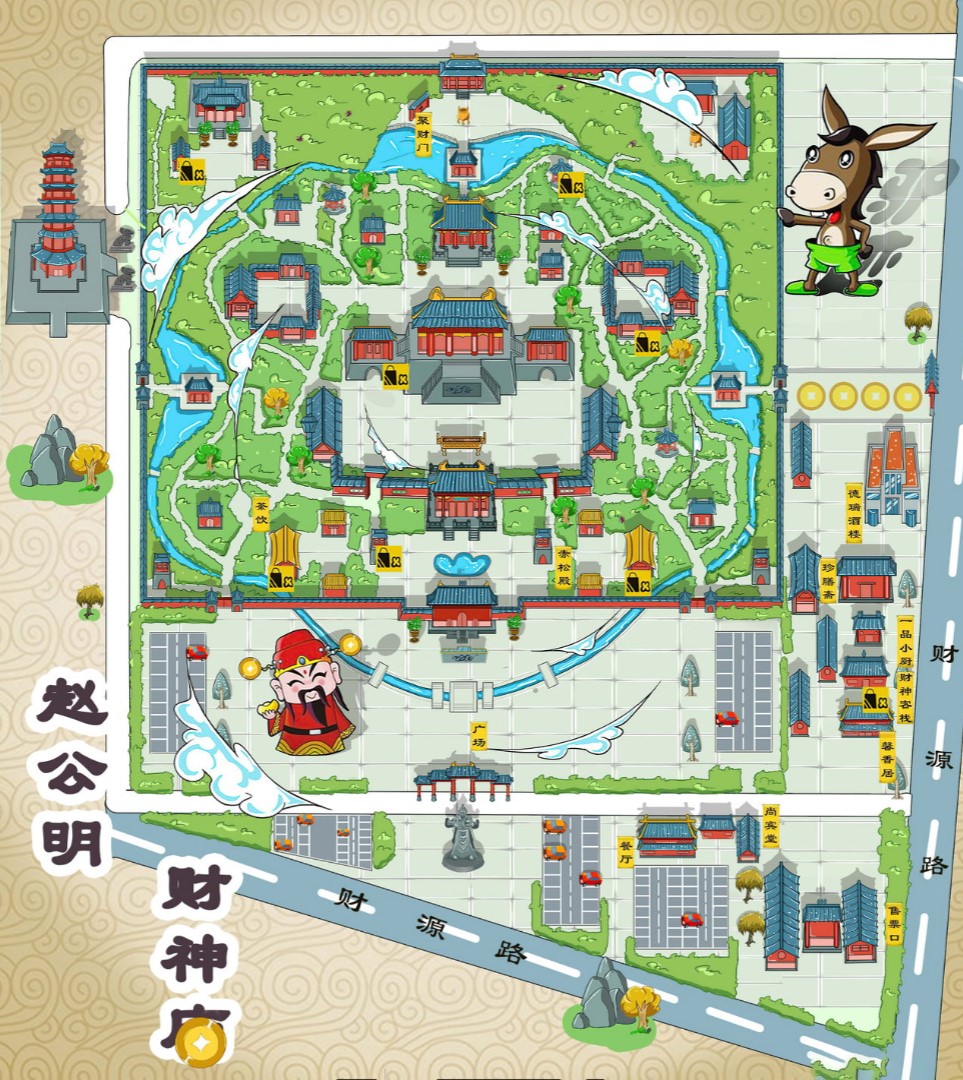 宁波寺庙类手绘地图